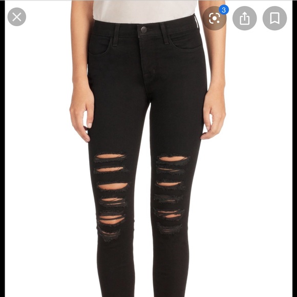 J Brand Denim - J Brand Maria High Rise Skinny Distressed